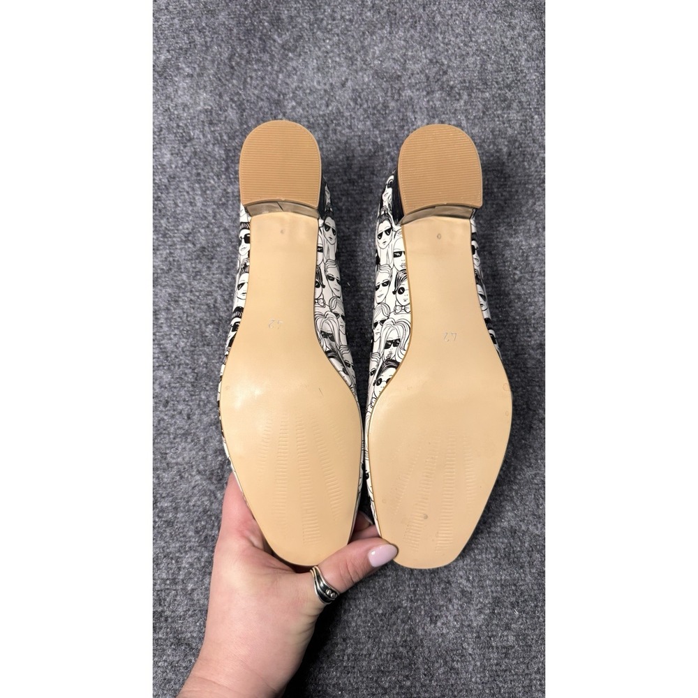 Artsy Graphic Face Print Loafers Square Toe Statement Flats Women's – Neefs 10.5 - Picture 7 of 7